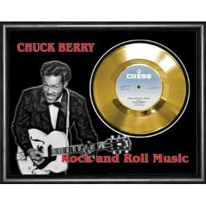  Chuck Berry Rock And Roll Music Framed Gold Record A3 