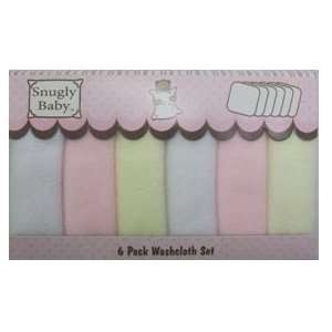  Snugly Baby 6 Pack Baby Washcloth Set PINK: Baby