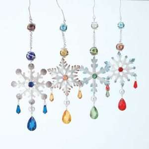  4 Pc Jewel Snowflake Ornaments