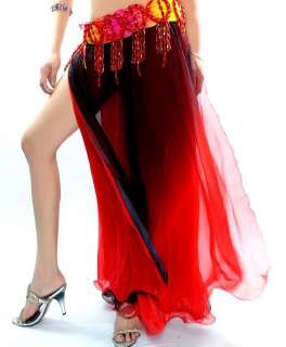  belly dance Costume skirt 2 layers with slits skirt 5 colors  