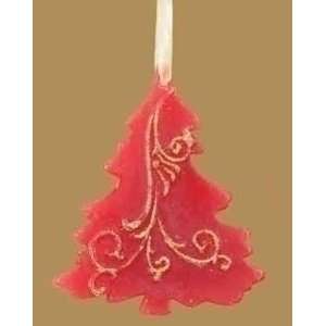  5 Red Cinnamon Scented Wax Christmas Tree Ornament 