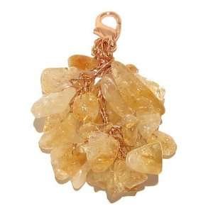 Citrine Pendant 05 Crystal Yellow Stone Tree Copper Wire Zipper Pull 3 