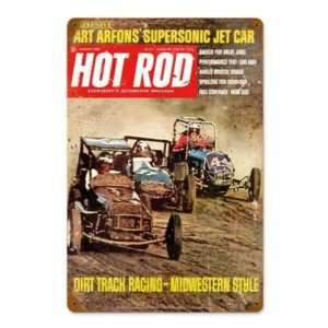    Hot Rod Magazine 1968 Dirt Track Metal Sign: Home & Kitchen