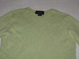 Pure Cashmere Cable Knit Sweater Top Women size Small 4/6 Light 