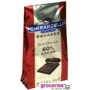 Ghirardelli Chocolate Squares, 60% Cacao Dark Chocolate, 5.25 oz (Pack 
