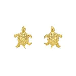   Betteridge Collection Small 18k Gold Sea Turtle Stud Earrings Jewelry