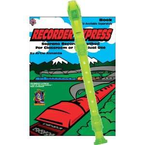   Green Soprano Recorder with Recorder Express Book Musical Instruments