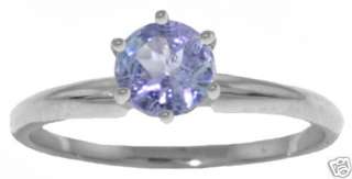   Gold Ring Natural Tanzanite Round Solitaire Gemstone size 6.5 Sizeable