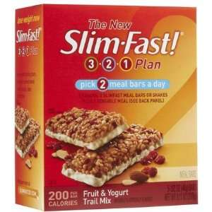 Slim Fast 3 2 1 200 Calorie Meal Bars, Fruit & Yogurt Trail Mix, 5 ct 