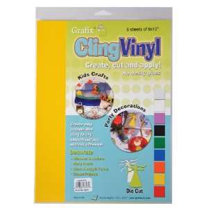 Grafix 9 Inch by 12 Inch Cling Film Yellow, 6 Pack Arts 