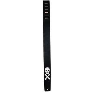   Skull and Crossbones Genuine Leather Guitar Strap Musical Instruments