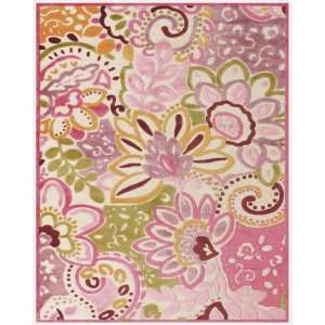  Cream/Pink Color Power Loomed Turkish Rug