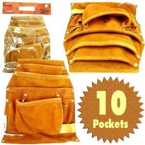   10 Pocket Genuine Leather Tool Bag Pouch