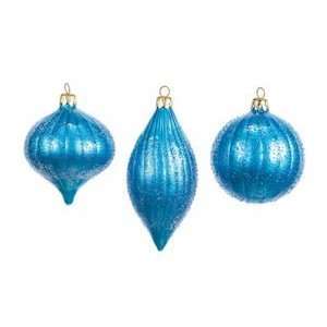  Cobalt Blue Artisan Glass Christmas Ornament   Onion