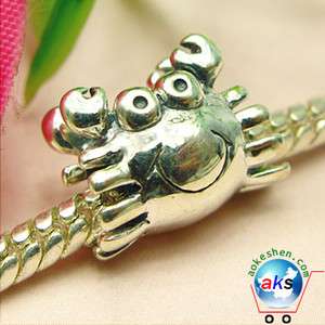 925 Sterling Silver Spacer crab Charm For Bracelet SQ40  