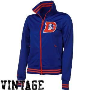   Denver Broncos Ladies Royal Blue Vintage Track Jacket: Sports
