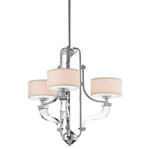 Point Claire Collection 3 Light 24ö Chrome Mini Chandelier with White 