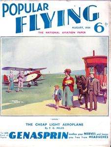 VINTAGE POPULAR FLYING MAGAZINE AUGUST 1934 UK  