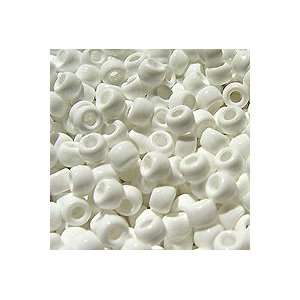  White Color Pony Beads 9x6mm 500pc: Home & Kitchen