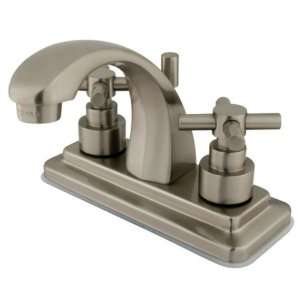   Twin Cross Handle Centerset Lavatory Faucet, Satin Nickel (Not CA/VT