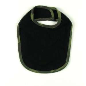  Infant Baby Velcro Bib   Black w/ Camo Trim Case Pack 12 