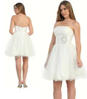 Short White Bridesmaid Dress Prom regular & plus New XS S M L XL 1XL 