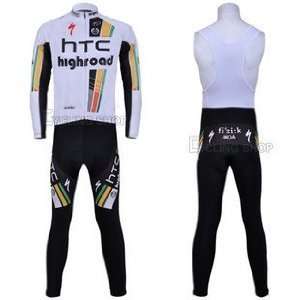  Columbia HTC team bib Cycling Jersey long sleeve Set 