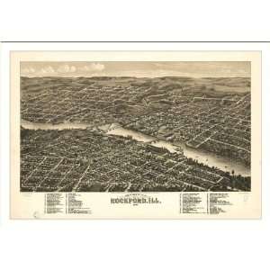  Historic Rockford, Illinois, c. 1880 (L) Panoramic Map 