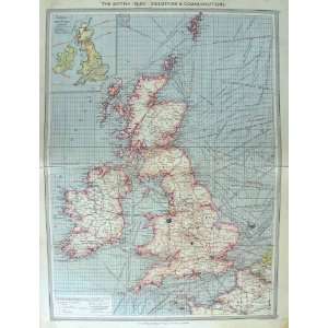    HARMSWORTH MAP 1906 BRITAIN INDUSTRY COMMUNICATIONS