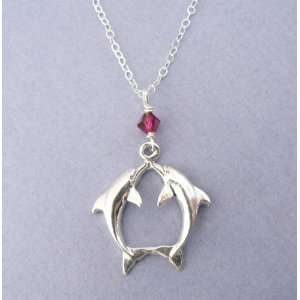   Necklace Ocean Theme Jewelry Swarovski Crystal Accent, 16IN, Ruby