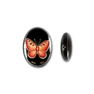  18x25mm Oval Black Onyx Butterfly