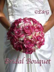 GORGEOUS SHANTI FUSCHIA CREAM Bouquets Wedding Bouquet Bridal 