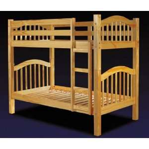    Honey Oak Finish Twin Size Bunk Bed W/16 Slats: Home & Kitchen