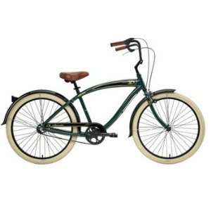  Nirve Classic 3 Speed Cruiser Bike (Forest Green w/ Black 