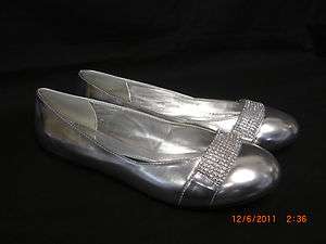 Sweet Seventeen womens silver flat rhinestone sequin design shoes 