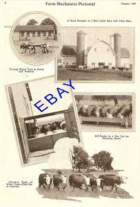 NICE 1927 2 PAGE PICTORIAL OF FARM PHOTOS COW BARN EGGS  