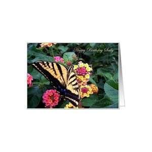  Happy Birthday Sally Yellow Butterfly Card Health 
