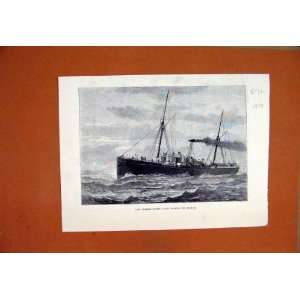  1879 Lady Burdett Coutts Yacht Walrus Ship Old Print