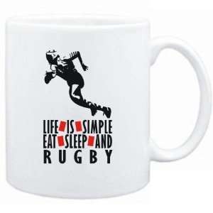  New  Life Is Simple. Eat , Sleep & Rugby  Mug Sports 