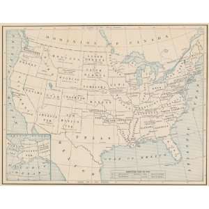  Cram 1899 Antique Map of the U.S. from 1898 to 1899 