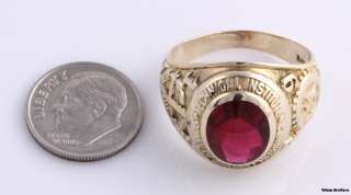 Tech Institute School of Aircraft Mechanics Syn Red Spinel Class Ring 