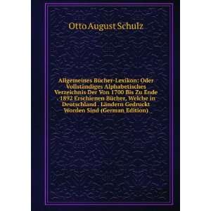   ndern Gedruckt Worden Sind (German Edition) Otto August Schulz Books