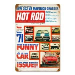    Hot Rod Magazine 1971 Funny Cars Metal Sign: Home & Kitchen