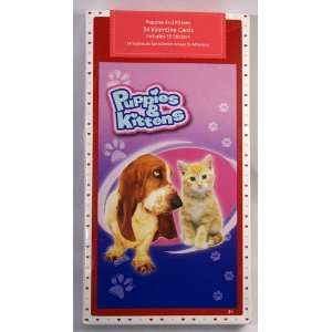  Puppies and Kittens Valentine Cards with Stickers Office 
