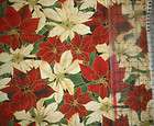 HOFFMAN Christmas Poinsettia Quilt Fabric   Red/White Florals on Black