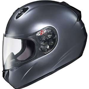 Advanced Solid Metallic Anthracite Full Face Motorcycle Helmet   Size 