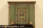 Painted 1860 Antique Country Pine Pie Cupboard  