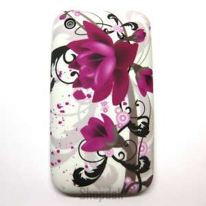 Purple Flower iPhone Case Cover 3G 3Gs + LCD Protector  