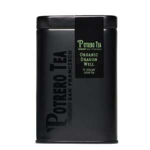 Organic Dragonwell Tea  Two 2.65 ounce tins (5.3 oz total)  Potrero 