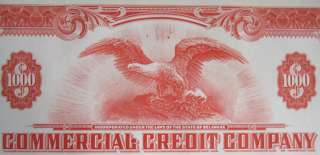 100 Commercial Credit Vertical Bonds Stock Certificates  